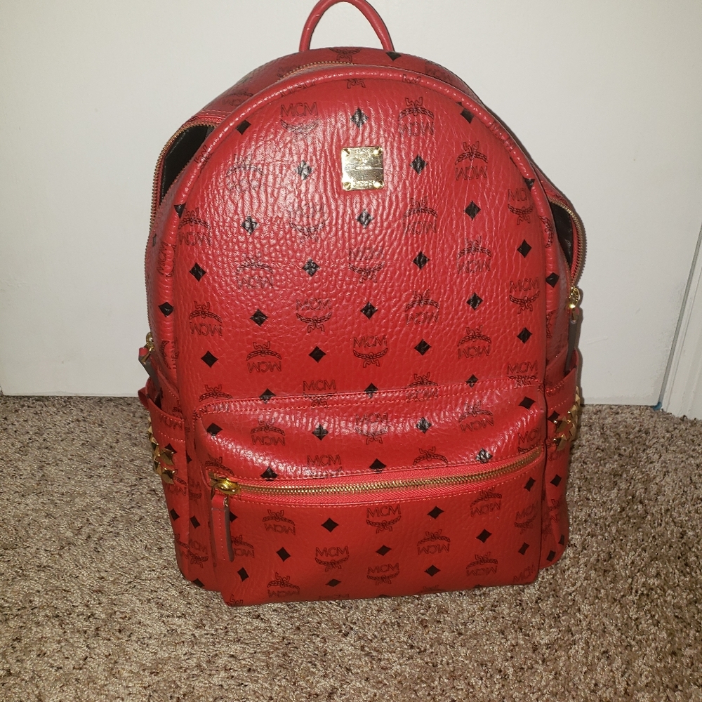 Red medium MCM backpack